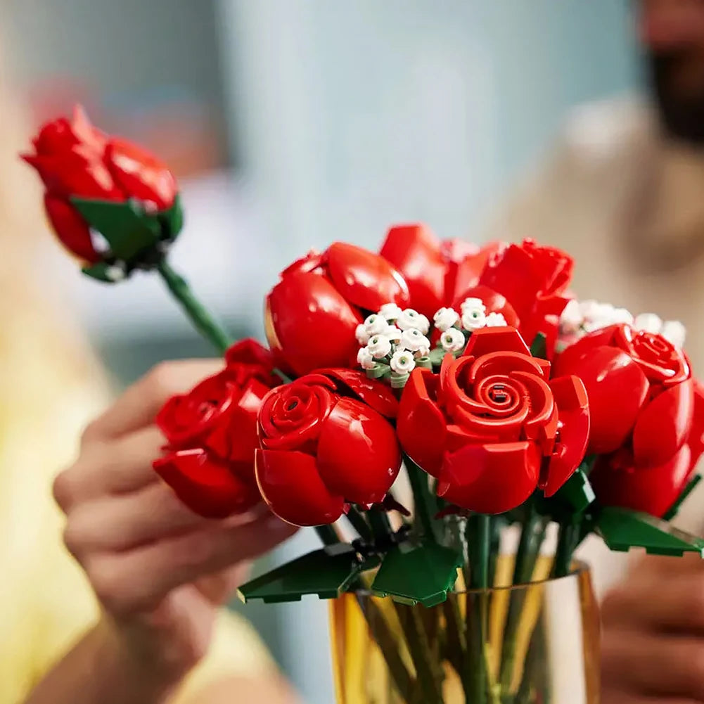 Rose Bouquet Building Blocks Set.