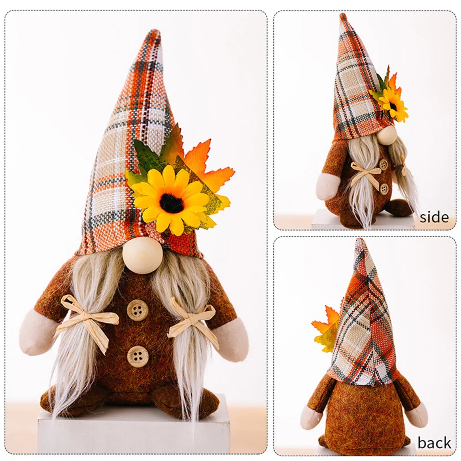 Fall Gnome Sunflower Maple Doll Harvest Dolls Ornaments