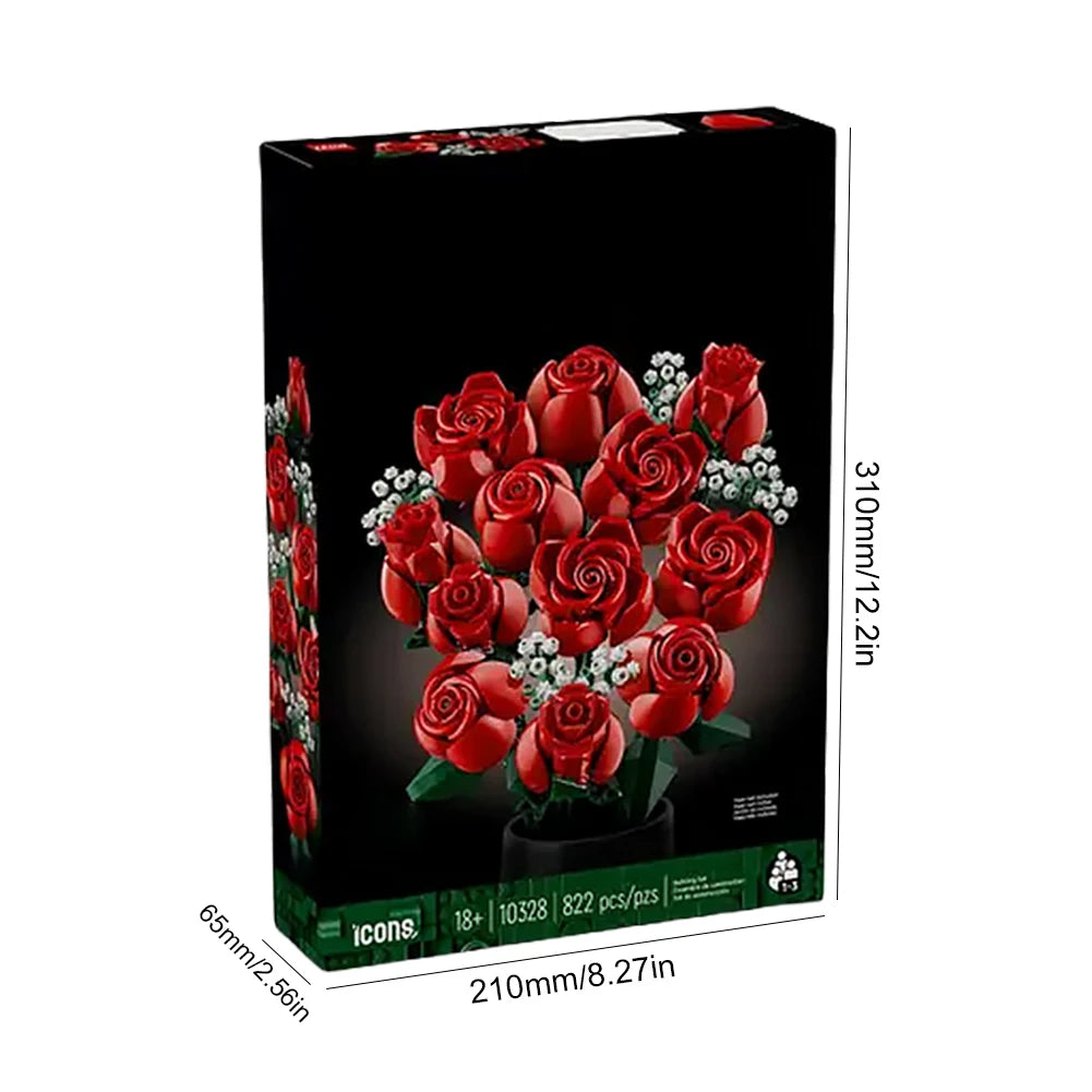 Rose Bouquet Building Blocks Set.