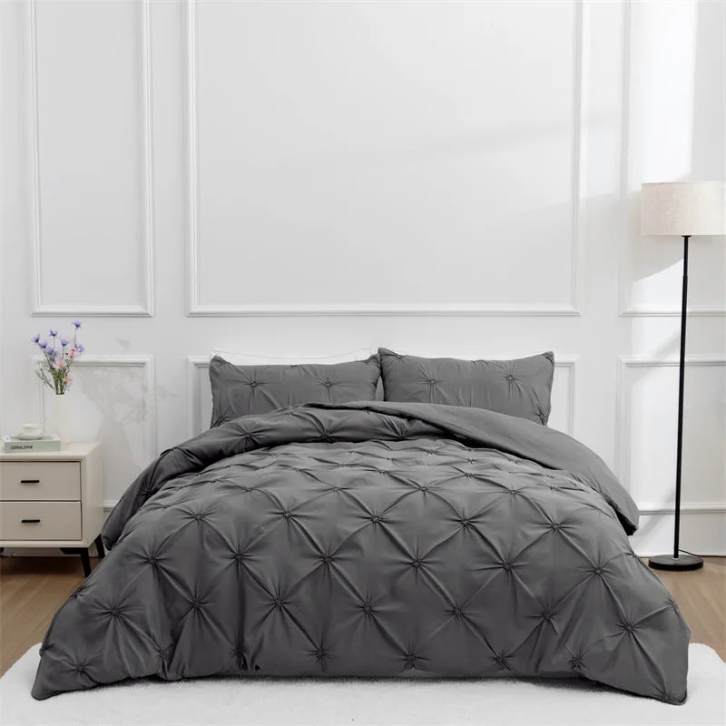 Queen 3-Piece Bedding Set – Gray Bed-in-a-Bag with Duvet Cover & Pillowcases (Comforter Not Included