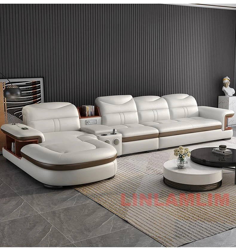 Modern L-Shaped Sectional Sofa with luxury features: