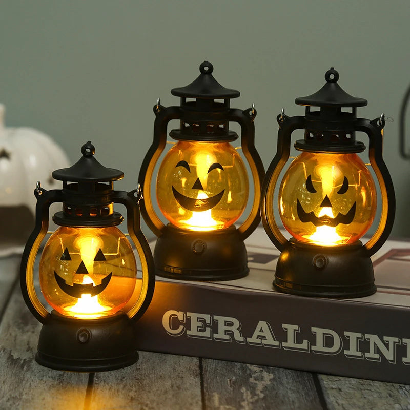 Halloween LED Hanging Pumpkin Lantern Light