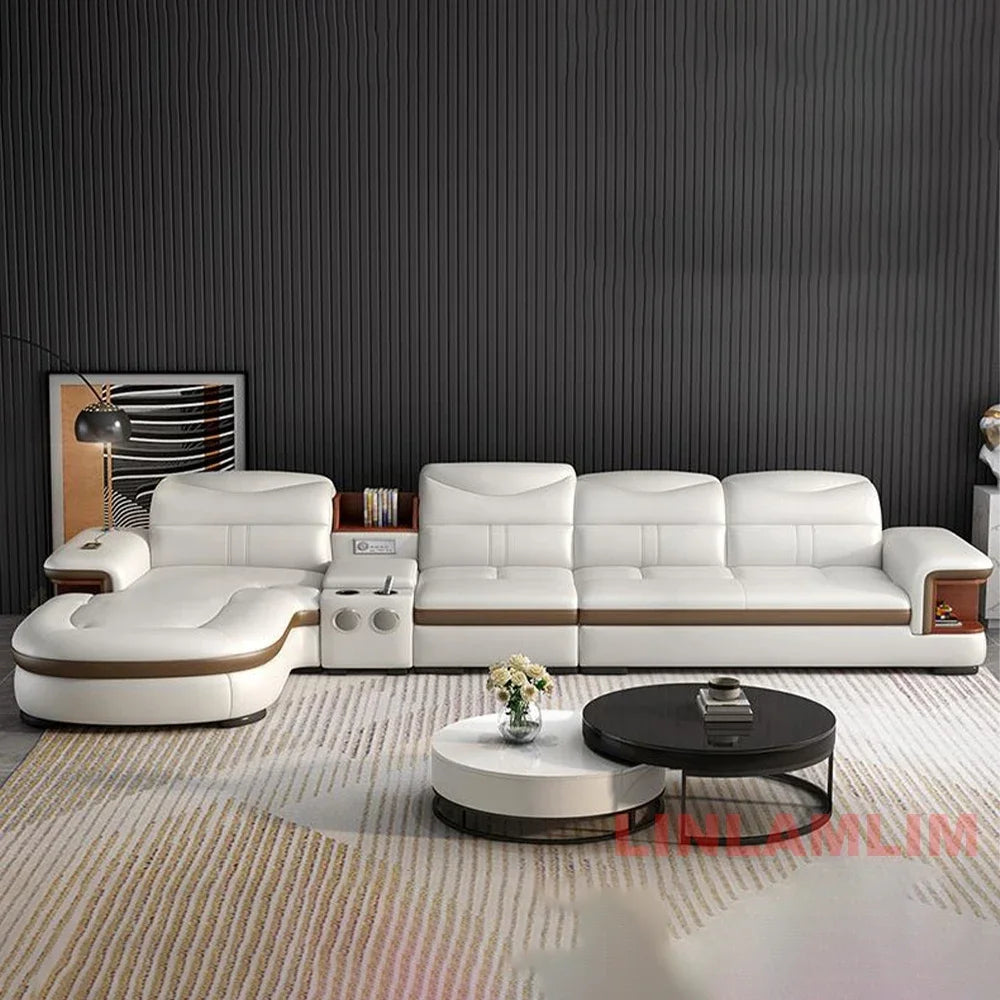 Modern L-Shaped Sectional Sofa with luxury features:
