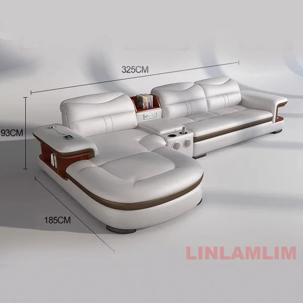 Modern L-Shaped Sectional Sofa with luxury features: