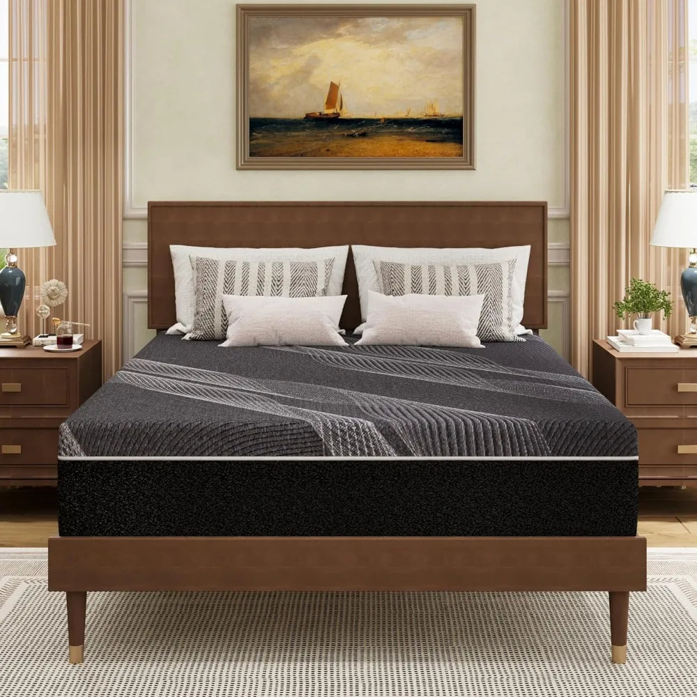 Queen Mattress 12 Inch Charcoal Memory Foam Mattress in a Box