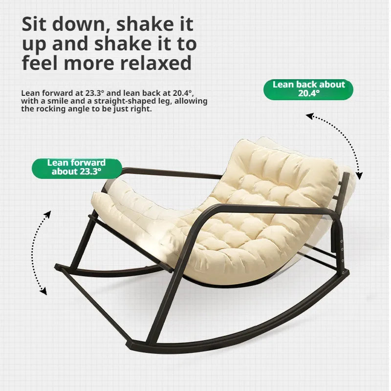 Balcony & Living Room Recliner Rocking Chair – Dual-Use Comfortable Leisure Chair for Home Relaxation