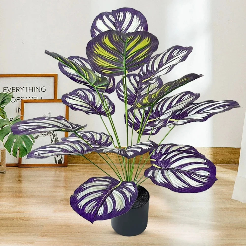 Purple Leaf Decor Artificial Plant Simulation Pot Bonsai Flower Ornament