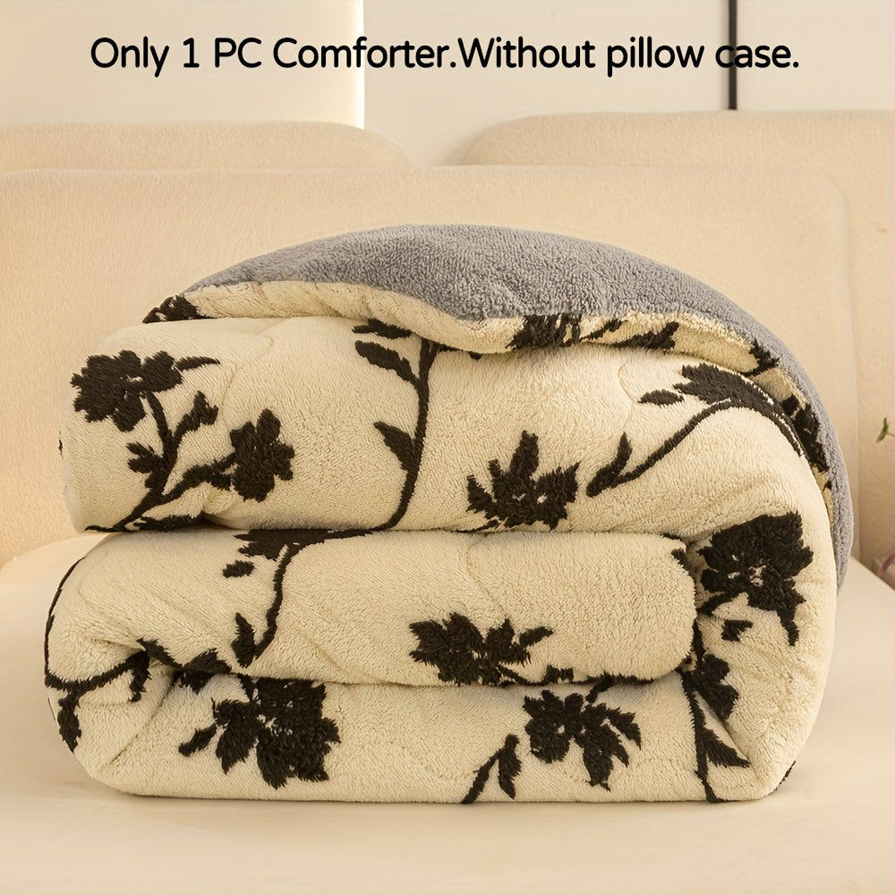 winter milk velvet comforter, thick warm blanket, anti-static bedding, heavyweight comforter, cozy soft blanket, cold weather bedding, plush winter blanket, twin full queen king cal king sizes, luxury warm comforter, soft velvet bedspread