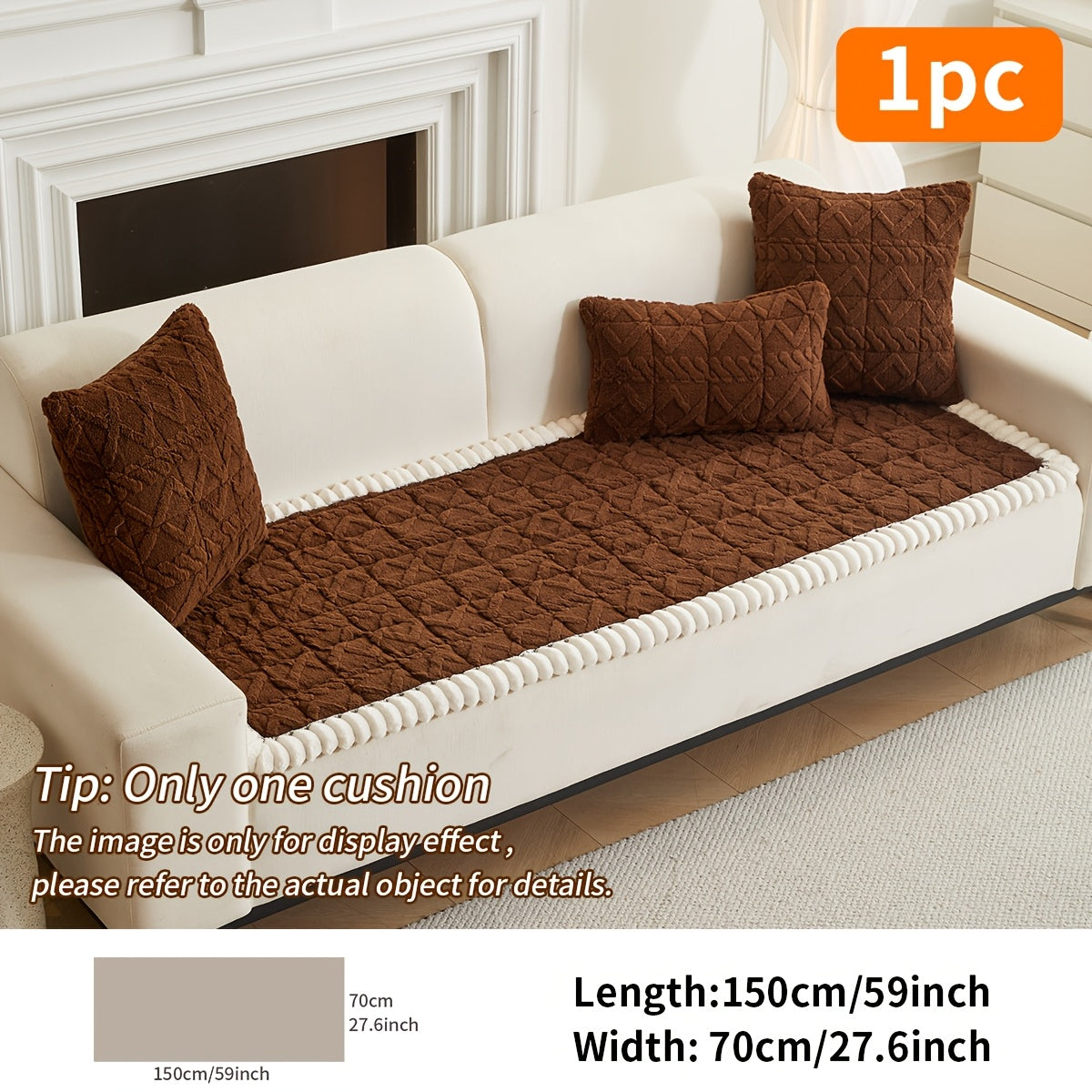 Soft Quilted Sofa Cushion – Thickened Polyester Sofa Cover for Autumn & Winter Warmth, Home Decorative Protector for 2/3/4-Seater Sofas