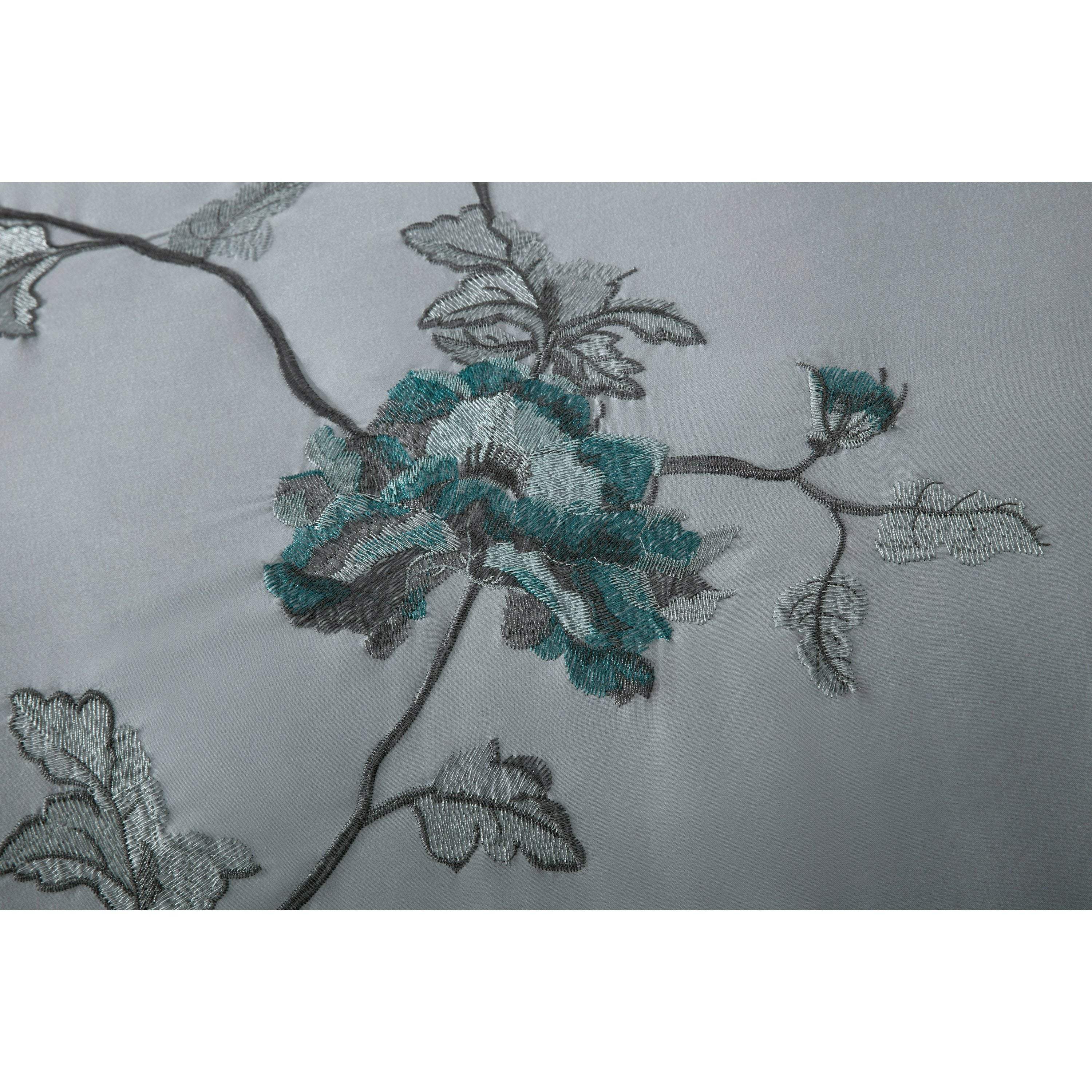 Vienna 7-Piece Embroidered Floral Comforter Set, California King/King/Queen/Full Sizes