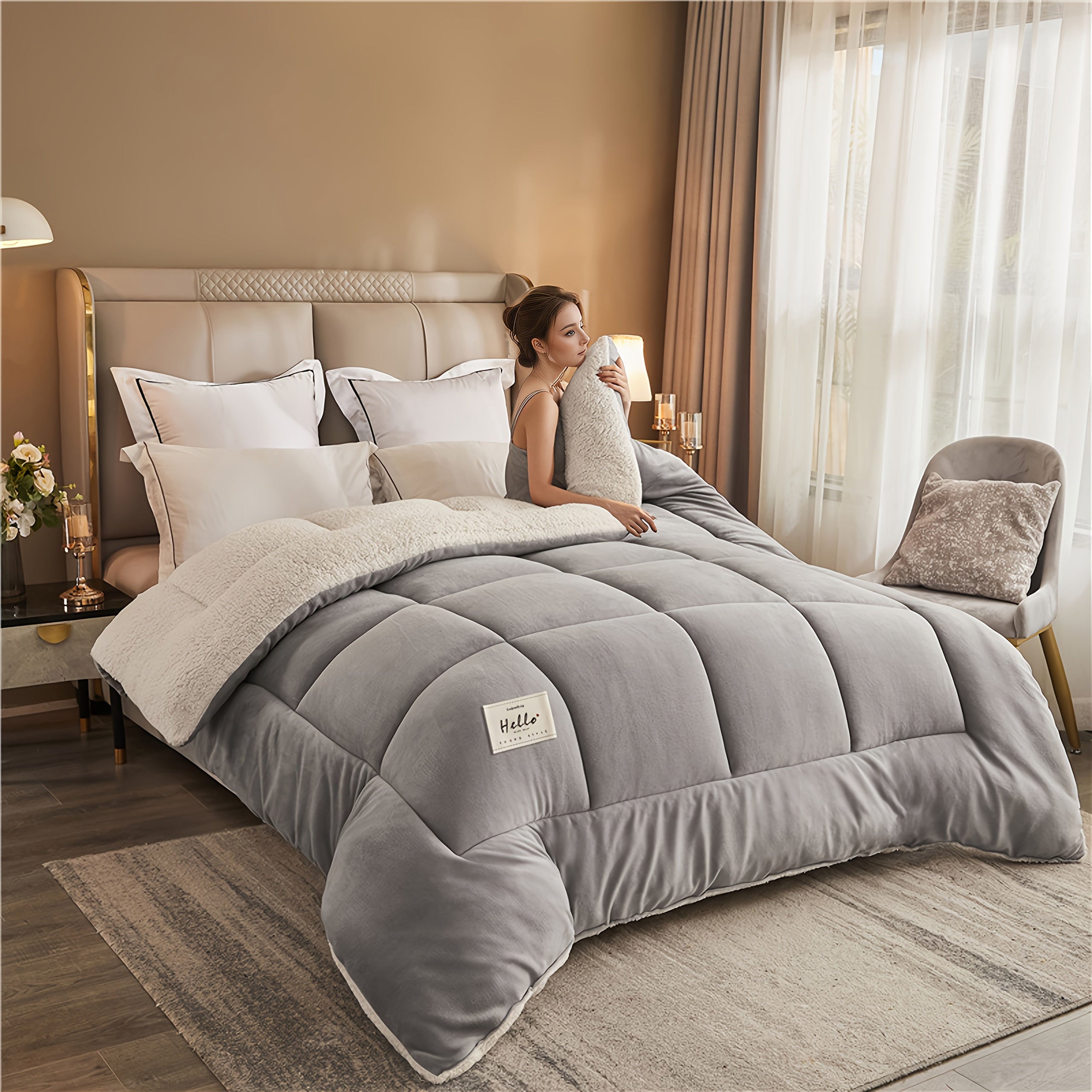 Winter Velvet Checkered Thick Quilt – Ultra-Soft, Warm, and Comfortable All-Season Blanket for Home, Hotel, or Car (Available in 5 Sizes, Machine-Washable)